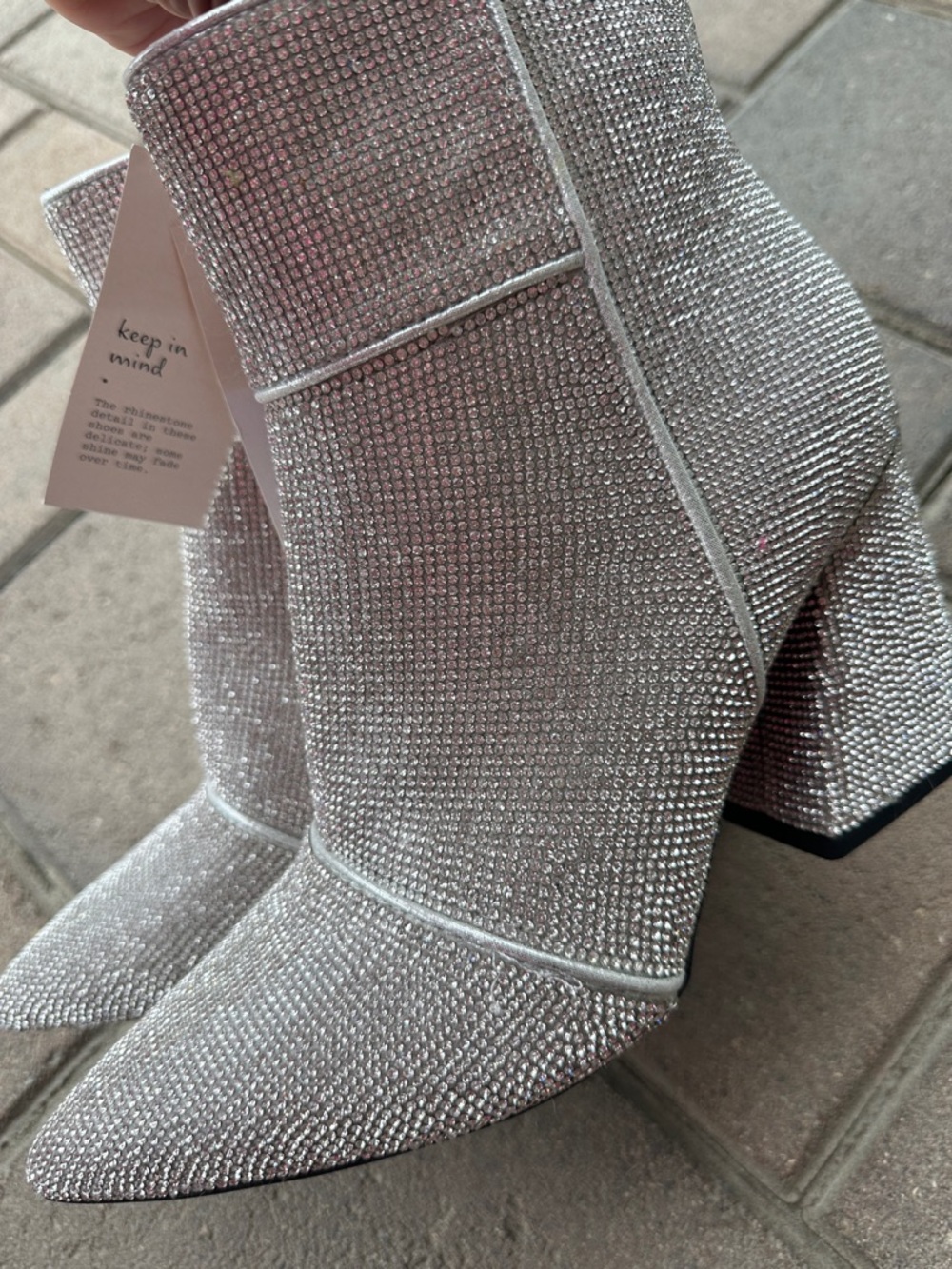 NWT Rhinestone Pointed-Toe Ankle Booties - Picture 16 of 17